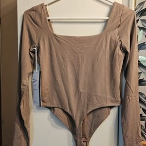 lululemon athletica Tan Long Sleeve Bodysuit
